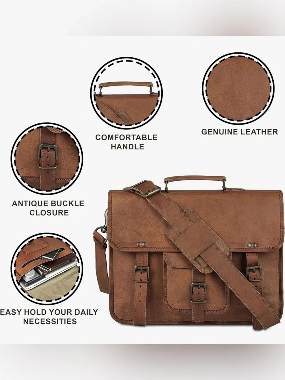 Genuine Leather Messenger Bag